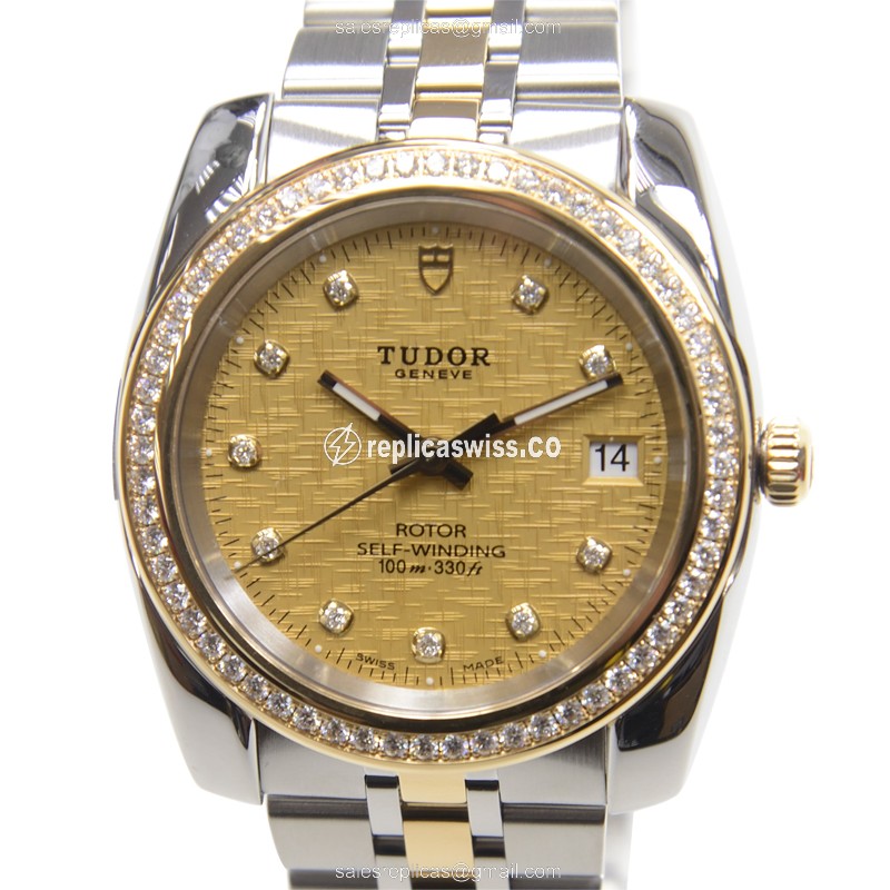 Tudor Classique 21023-65583-10DI-CHCL - Automatic Gold Steel Case Silver Strap